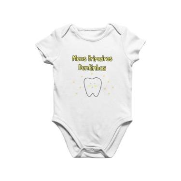 Imagem de Body Bebê Meus Primeiros Dentinhos Mesversario Branca - Del France, PP