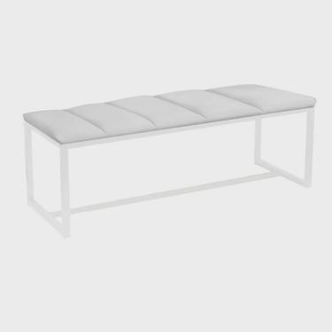 Imagem de Calçadeira Industrial Carla 90cm Solteiro Quarto Box Cama Ferro Branco Suede Branco - Ahz Móveis