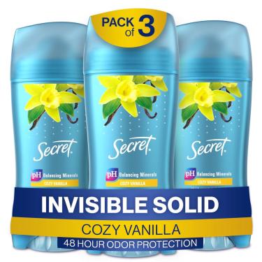 Imagem de Antitranspirante e desodorante Secret Vanilla Scent 75 ml (pacote com 3) para mulheres