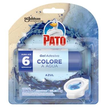 Imagem de Pato Detergente Sanitário Gel Adesivo com Aplicador Azul 38g com 6 Discos