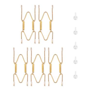 Imagem de Cabides de parede para parede de 10 a 12,7 cm, pacote com 5, dourado