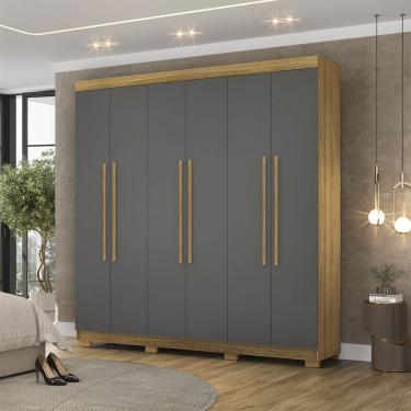 Imagem de Guarda Roupa Roupeiro Casal Elegance 6 Portas Nature Alasca Vila Rica
