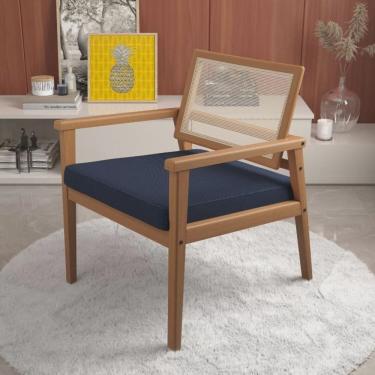 Imagem de Poltrona em Linho 518 Caraiva Azul Marinho