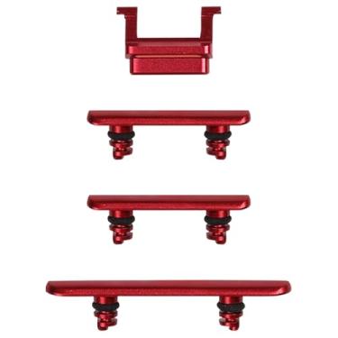 Imagem de Risidamoy Para iPhone 11, botão liga/desliga e botão de volume, botão lateral de substituição, botão de substituição, silencioso, botão de controle de mudo, modelo fixo: A2111 A2221 A2223 (vermelho)