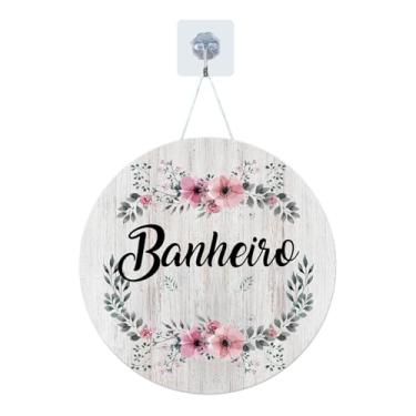 Imagem de Placa Enfeite Porta Decorativa com Corda MDF Adesivado Banheiro 25cm (GP-FRA0003)