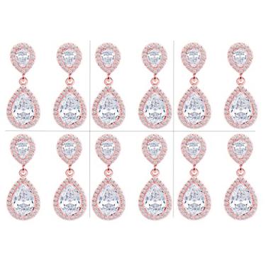 Imagem de ZHUWE I Can't Say I Do Without You | 1 4 6 e 8 conjuntos de joias de dama de honra para mulheres 14K banhado a ouro 14K ou brinco de gota com pingente de gota para presentes de casamento, Zinco Vidro,