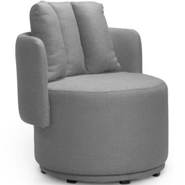 Imagem de Poltrona para Sala e Escritório Base Giratória Mika - Konfort, Linho C