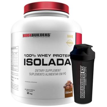 Imagem de Kit Whey Protein 100% Isolada 2kg + Coqueteleira - Bodybuilders (Médio, Chocolate)