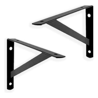 Imagem de 2x Suporte Mão Francesa Forte P/ Prateleira 50cm - Preto - Perfil Vale