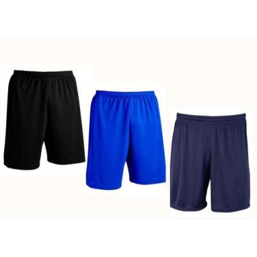 Imagem de Kit 3 shorts masculino academia futebol lazer esportivo 100% poliéster