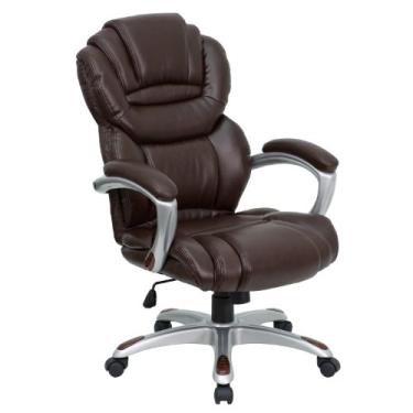 Imagem de Flash Furniture Cadeira de escritório ergonômica giratória executiva Marrom, com braços