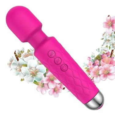 Imagem de Massageador pessoal feminino, varinha vibratória, portátil, sem fio, recarregável, mini massageador corporal elétrico para pés – relaxamento muscular do braço (rosa)