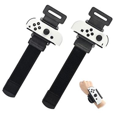 Imagem de FANPL Pulseiras de pulso compatíveis com Just Dance 2025/2024/2023/2022, alça elástica ajustável confortável para Nintendo Switch e controle OLED Joy-Con, adequada para adultos e crianças, pacote com