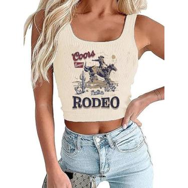 Imagem de Camisetas regatas Country Concert Crop para mulheres Western Cowboy Co