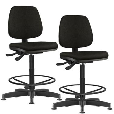 Imagem de Kit 2 Cadeiras Caixa Alta Giratória Job Preto