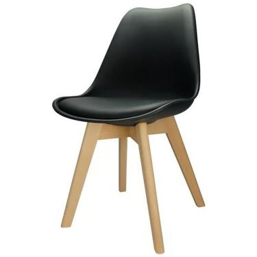 Imagem de Cadeira Leda – Charles Eames, Saarinen Wood Com Almofada Preta