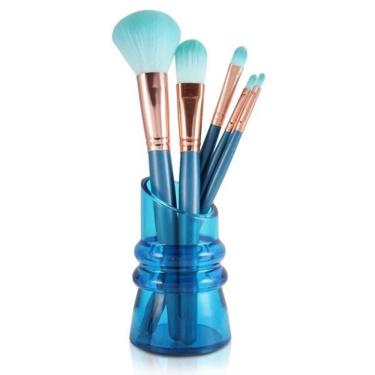 Imagem de Kit Com 5 Pincéis Com Suporte Jacki Design Azul