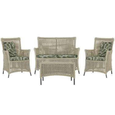 Imagem de Jogo Sofá e 2 Poltronas e Mesa Igapó Preta E5 Trama Original Rami