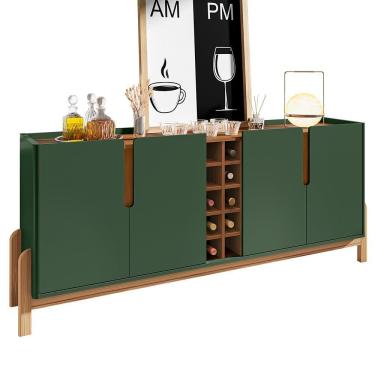 Imagem de Buffet Aparador Lizz 190cm 4 Portas Com Adega Verde Oliva-cedro - Casa D Verde Oliva-cedro