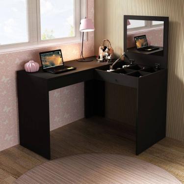 Imagem de Penteadeira Giselle 1 Gaveta Preto - Pnr Móveis