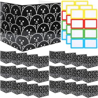 Imagem de Crtiin 24 peças de quadros de privacidade de mesa pastas de privacidade padrão placa de privacidade escolar placa de papelão divisórias de mesa para mesas de estudante reduz distrações evita que os