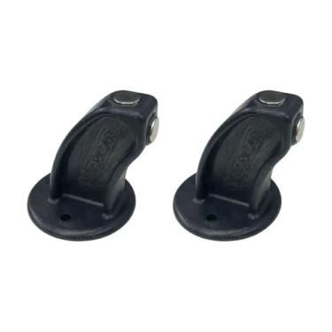 Imagem de 02 Trava Porta Fixador Magnético Prendedor Adesivo ou Parafusado Preto