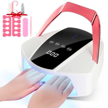 Imagem de ShineCai Lâmpada Led Uv Para Unhas, Sem Fio, Recarregável, Esmalte Em Gel, Secador Portátil De 96 W, Cura Rápida, X Com 48 Esferas, Sensor Automático, 4 Temporizadores, Tela Sensível Ao Toque, Ferra