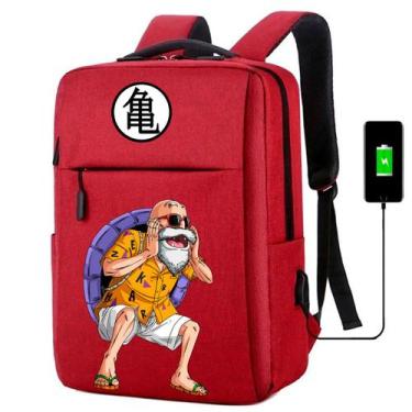 Imagem de Mochila Escolar USB Unissex Estampa Do Mestre Ancião Para Notebooks, T