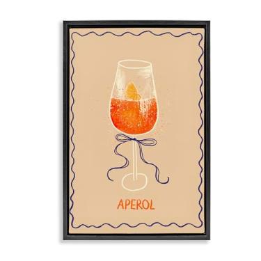 Imagem de Stupell Industries Aperol com fita preta emoldurada floater Canvas Wall Art Design por Florentina Dolci, 17 x 25