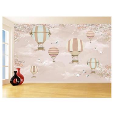 Imagem de Papel De Parede Infantil Balões Fundo Bege Art 3,5M Nmu82 - Você Decor
