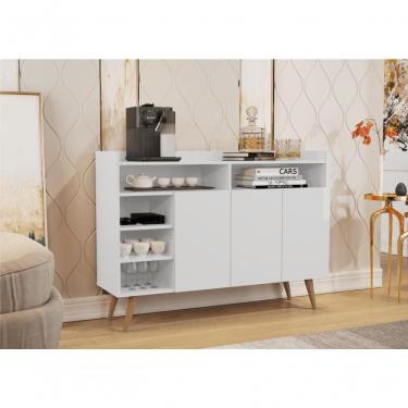 Imagem de Buffet Aparador 3 Portas Nichos Retro Elba Branco