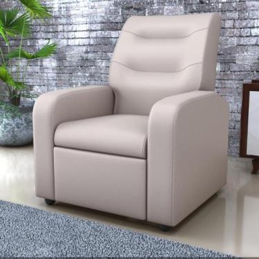 Imagem de Poltrona Decorativa Reclinável Cecilia material sintético Bege - CASA 