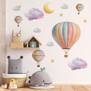 Imagem de Adesivo Balão Infantil Criativo Lavável Seguro Parede Quarto Criança Menino Menina Bebê Área Kids Fácil Aplicação