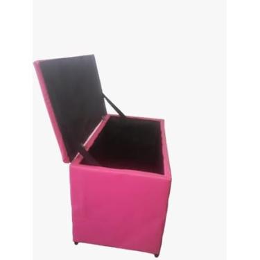 Imagem de Baú Puff Infantil Dobrável – Cesto Organizador de Brinquedos para Quarto ou Sala(ROSA)