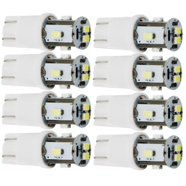 Imagem de 8 Lampadas Pingao T10 Tipo Torre 6 Leds Esmagada 1.8w Branco