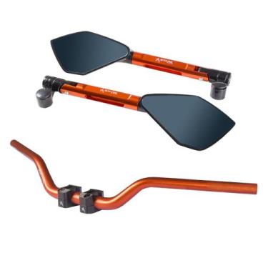 Imagem de Kit Guidão Esportivo Naked  28mm Espelho Retrovisor Er6n - Stark Race,