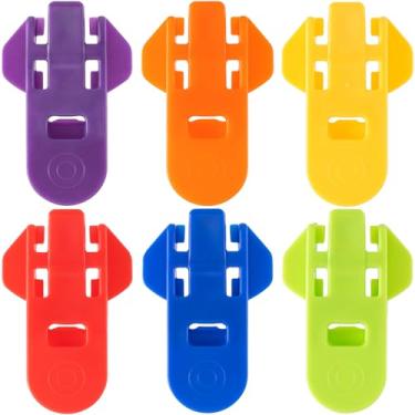 Imagem de YALOJE 6 peças de abridor de latas manual fácil, capas de lata para refrigerante, abridor de abas coloridas, protetores de bebidas de plástico para pop, coca, cerveja, bebidas de alumínio para