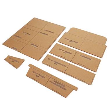 Imagem de Zerodis Modelos de Conjunto de Estêncil de Estêncil de Carteira Acrílica Modelos de Molde de Acrílico para Carteiras de Couro Diy Ferramenta de Fabricação de Colchas de Couro Com Embarcar de Botão Com Snap with with Acrylic Wallet