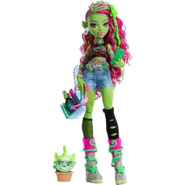 Imagem de Monster High Venus McFlytrap Doll with Plant Monster Pet Cat Chewlian and Accessories Like Backpack, Notebook, Snacks and More