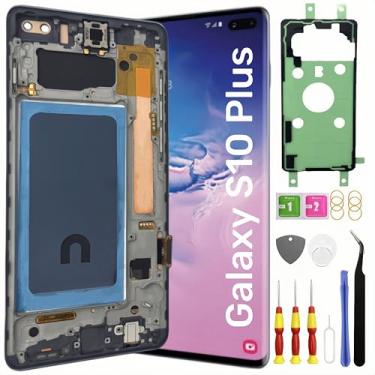 Imagem de LNONLS Substituição para montagem de tela LCD Samsung Galaxy S10 Plus para Samsung Galaxy S10Plus LCD sensível ao toque com moldura S10+ 6,4 polegadas G975U G975FD G975A sem impressão digital verde