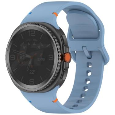 Imagem de Pulseira Silicone Lisa LTimports compativel com Galaxy Watch 8 44mm - Galaxy Watch 8 40mm - Galaxy Watch 8 Classic 46mm (Grande (M/L) Azul Rock)