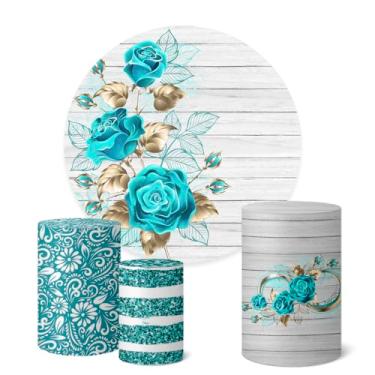 Imagem de Trio Capas Cilindro + Painel Sublimado 1,50m Flores (K1FLS058)