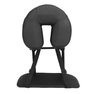 Imagem de Beleza Cama Encosto de Cabeça Cradle U Forma Ajustável Dobrável Mesa de Massagem Face Cradle Travesseiro para Salão de Beleza Plástico Preto PU Esponja 11.02x10.24 x 2.56in