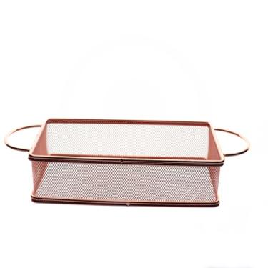 Imagem de Cesta retangular Fry para alimentos em aço inox L21xP11xA6cm rose