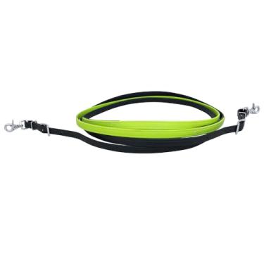 Imagem de HILASON Western Horse Biothane Couro Headstall Peitoral Rédea Verde Limão | Rédeas para Cavalos