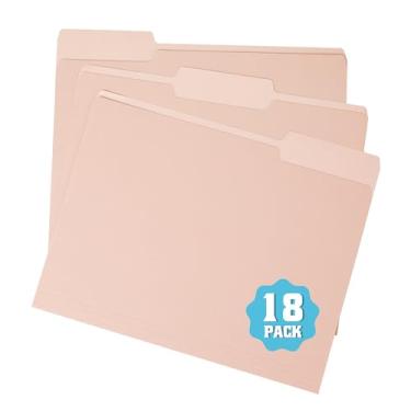 Imagem de pmybupo Pastas de arquivo coloridas, pacote com 18 pastas Manilla 20 x 28 cm, pastas coloridas para escritório, material escolar para documentos, papel (7590U)