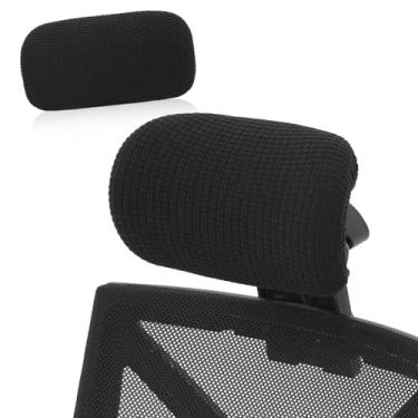 Imagem de QfwdfcTrenz Capa de almofada de substituição para cadeira de escritório, capa de encosto de cabeça giratória, capas de encosto de cabeça, laváveis, cadeiras de escritório, apoio de cabeça, acessório