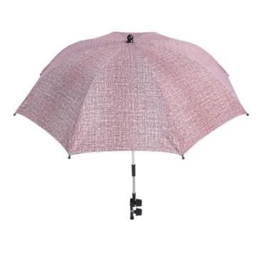 Imagem de Naroote Guarda -chuva de Carrinho de bebê, Guarda -chuva de Carrinho de bebê Portátil Multifuncional Ajustável para para Praias (Denim Red)
