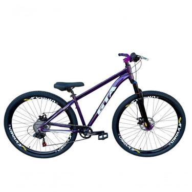 Imagem de Bicicleta Aro 29 Gta Start Freeride Dh Single 8v Cubo K7 Barulhento Rodas Vmaxx Freio A Disco. Roxo Tam.15