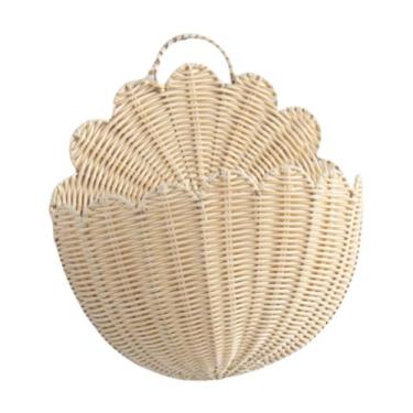Imagem de MotiveTech Cesta de Parede, Cestas de Parede, Imitação de Rattan, para Casa, Cozinha, Sala de Estar, Casa de Fazenda, Cesta de Armazenamento Suspensa Multiuso, M